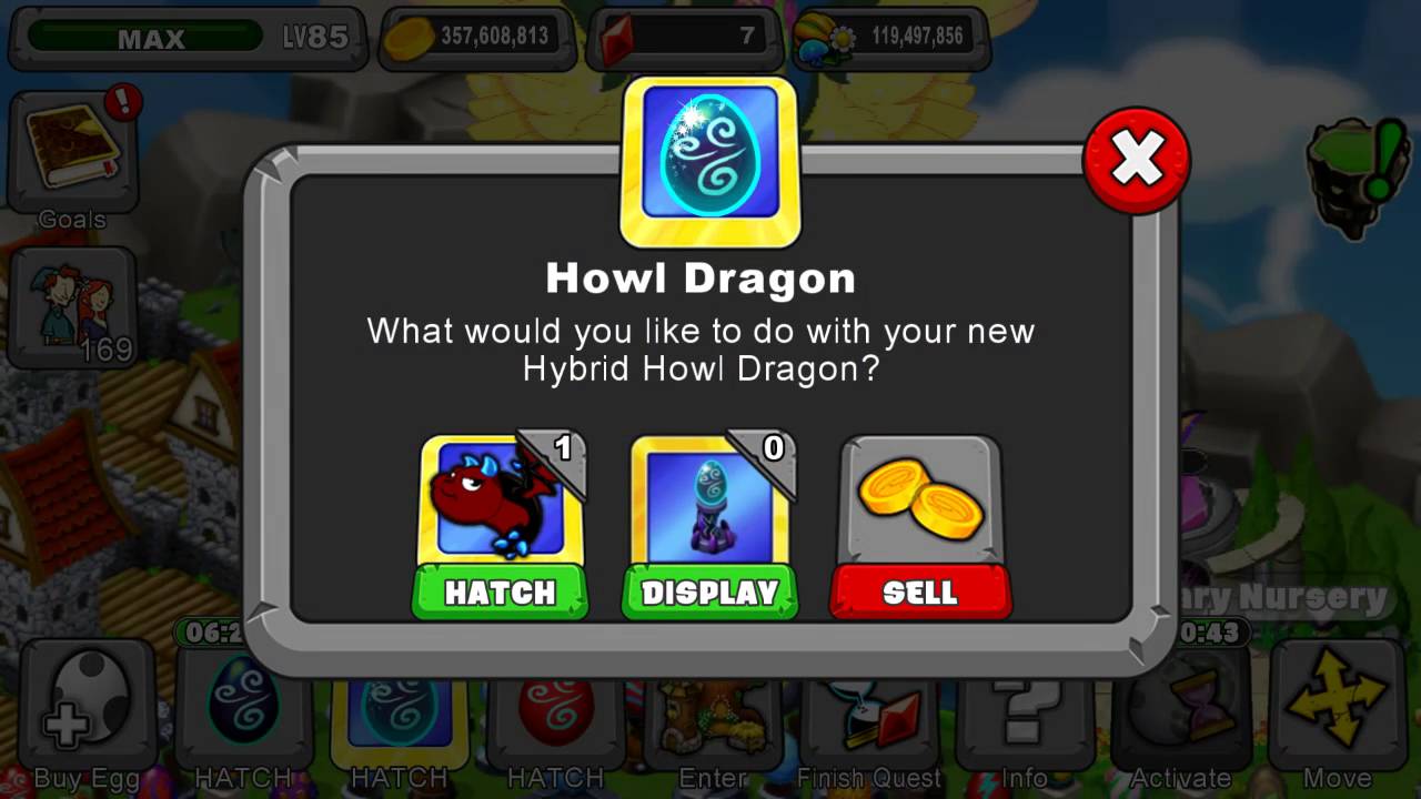 Hatching a TWIN Howl Dragon in DragonVale!!! YouTube