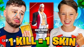 1 KILL = 1 SKIN SAISON 4 GRATUIT pour MON PETIT FRÈRE sur FORTNITE ! (je pleure)