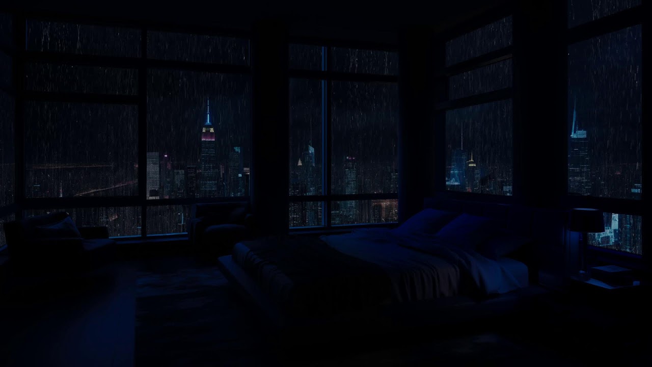 The Sound of Rain for Sleep - Sleeping in a Million Dollar Apartment in NY City  - Rain Sleep ASMR