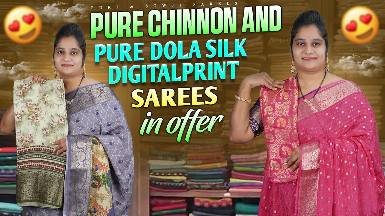 Pure Chinnon Sarees Collection | Elegant Party Wear & Wedding Sarees 2026