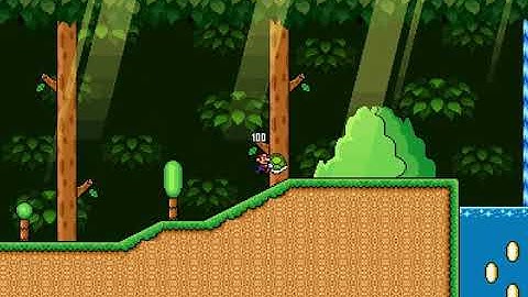 SMBX 1.4.5 Custom Level: Waterfall Basin (World 3-1, both exits)