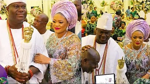 See Beautiful Moments Ooni Of Ife Dance With His New 1st Wife At Their Real Wedding