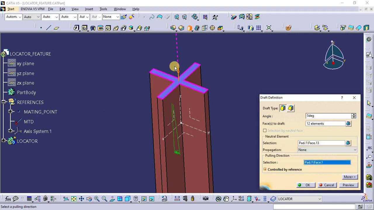 B SIDE FEATURES: LOCATOR FEATURE DESIGN USING CATIA V5