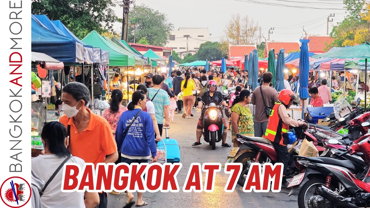 Bangkok Sunday Morning Market 🇹🇭 | Authentic Thai Street Food & Local Life (No Talking)