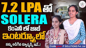 Codegnan Student - Before - After Job | 7.2 LPA Package At SOLERA Company | SumanTv