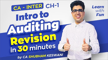 CA Inter Audit Ch-1 Revision | Learn with Fun | CA Shubham Keswani (AIR 8)