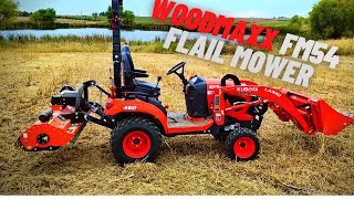 Kubota BX23s with Woodmaxx FM54 Flail Mower vs tall weeds