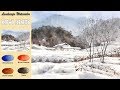 Basic Landscape Watercolor- Snowy scenery (wet-in-wet, Arches rough) NAMIL ART