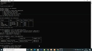Create Database dengan menggunakan MySQL bahasa SQL dengan cmd (Command Prompt)