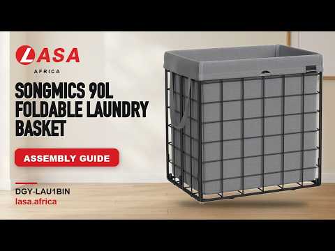 90L Foldable Laundry Basket, Grey – Assembly