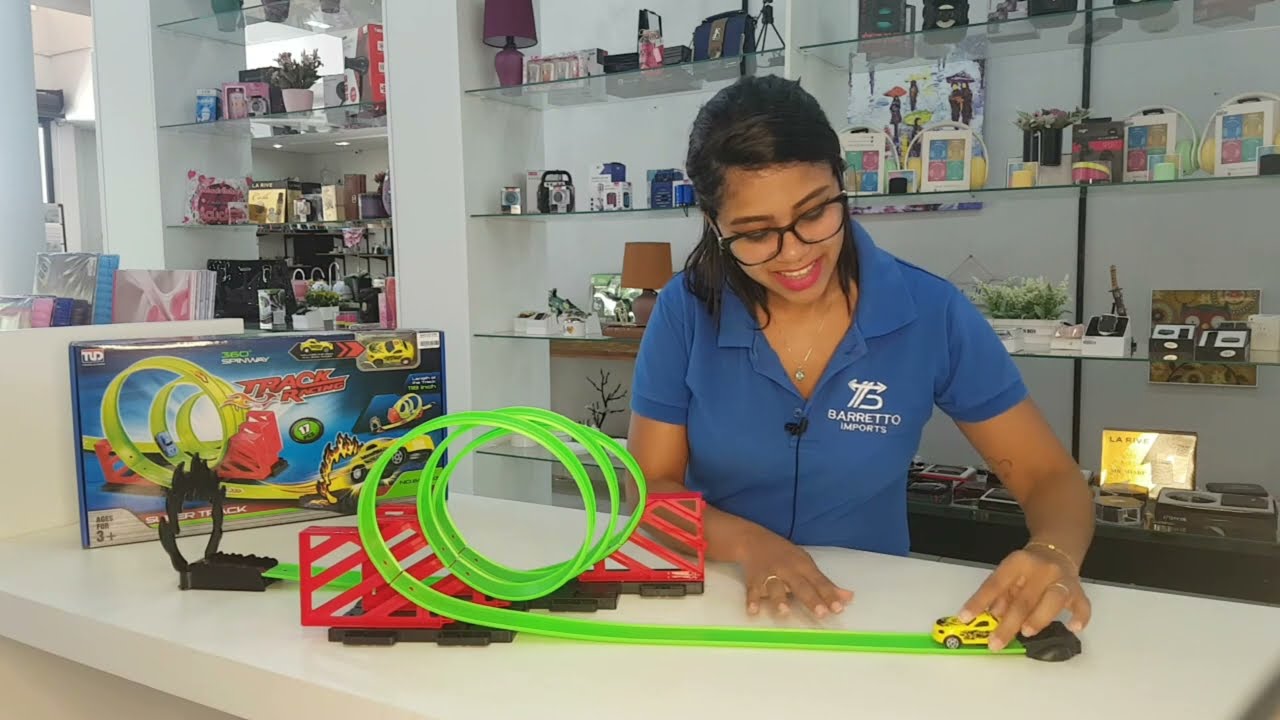 Pista Duplo Looping Brinquedo Tipo Hotwheels Pista Infantil Com Carrinho  Fricção Braskit