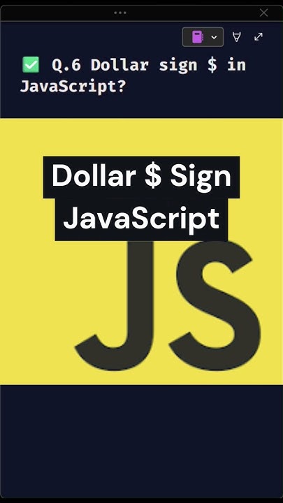 Dollar sign $ in JavaScript. #javascripttutorial #javascript_tutorial # ...