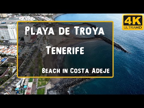 Überblick über den Strand Troya I & II auf Teneriffa mit Drohne in 4K - Costa Adeje | Video