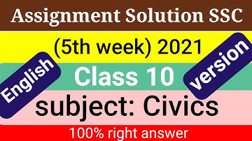 English version SSC 2022 Class 10 Assignment 2021 5th week || Class 10 Civics Assignment. 5th Week