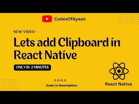 How to add Clipboard in React Native || Code in Description