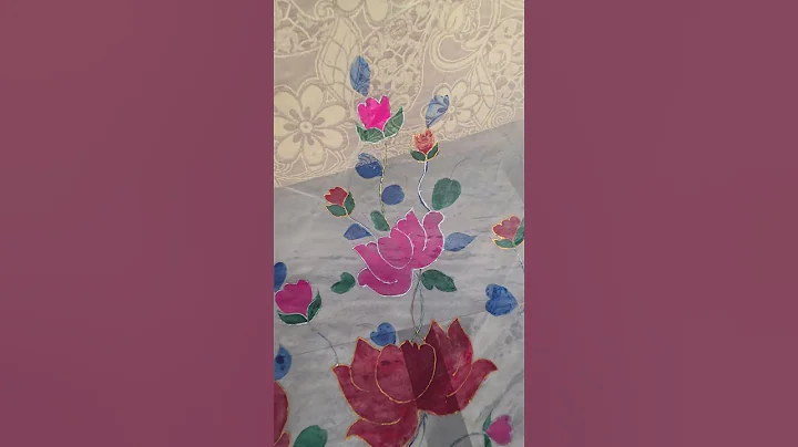 Hand painted Organza dupatta#handmade #fashion #trend #handpainted #dupatta #handmadedupatta #diy