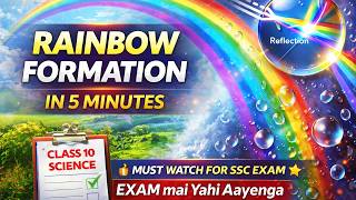 Rainbow Formation Animated Explained 🌈 | Class 10 Science | Refraction, Reflection & Dispersion