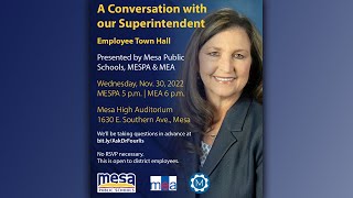 A Conversation with our Superintendent - Employee Town Hall