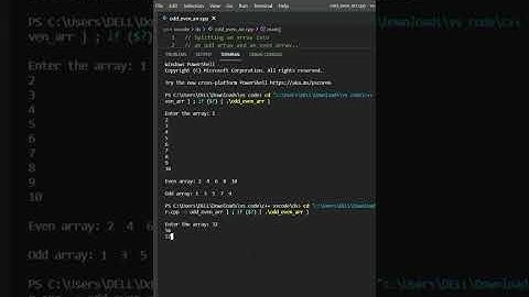 C++ program to split an array into an even array and an odd array| array | #shorts