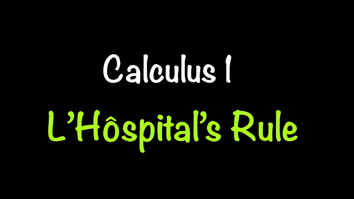Calculus 1: L'Hospital's Rule (Section 4.4) | Math with Professor V