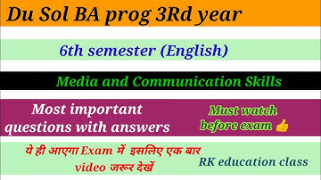 Sol BA prog 6th semester Media and Communication Skills most important questions with answers ✍️✍️