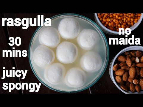 rasgulla recipe with homemade chenna - tips & tricks | छैना रसगुल्ला | sponge bengali rosogulla