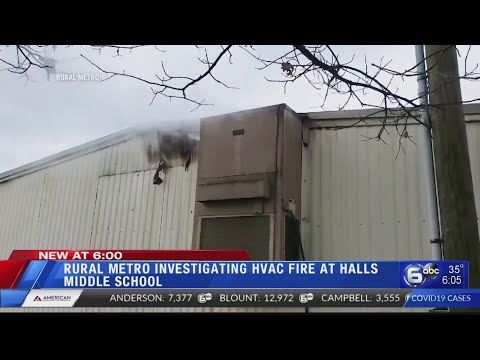 Halls Middle School damaged from fire
