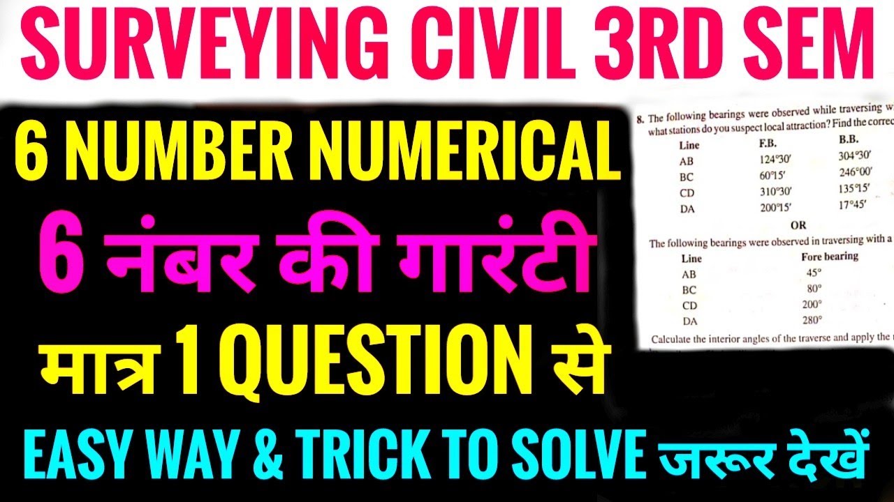 Surveying VVI Numerical Question 6 Number की Guarantee मात्र एक ...