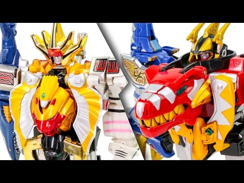 PowerRanger WildForce DX <strong>MegaZord</strong> VS DinoThunder DX ThunderMegaZord Beast VS Dinosaur Transformation