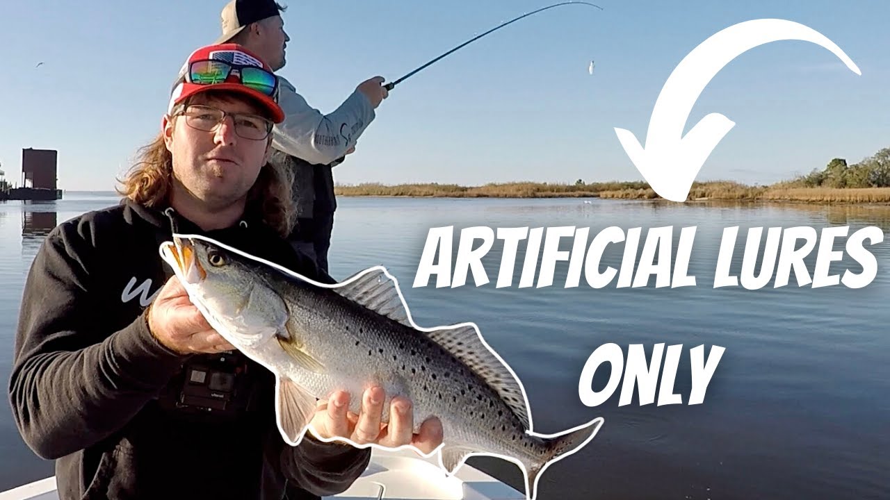 WINTER TIME Speckled Trout Fishing With ARTIFICIAL Lures 