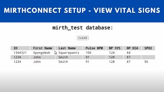 Famous MirthConnect Setup - View vital signs with a webpage Profile