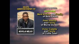 Nicholas Melius  ~ Long Obituary