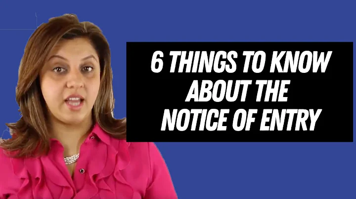 6 Things to know about the notice of entry