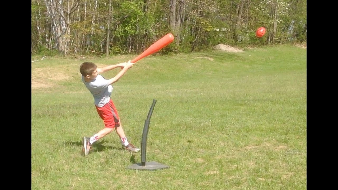1st & 2nd Graders Hit Ball Off Tee With Bat UMS PE YouTube