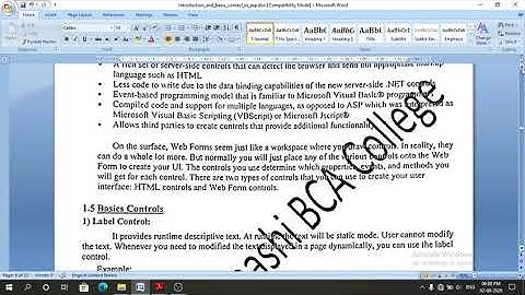 ASP.NET BCA SEM 5  UNIT1  WEBFORM PART1