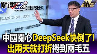 中國全民關心「DeepSeek快倒了」！？出兩天就打折「捲到兩毛五」替華為買單才重要！？【關鍵懶人包】張炤和