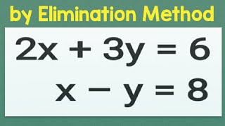 2x+3y=6 | x–y=8 by Elimination Method​