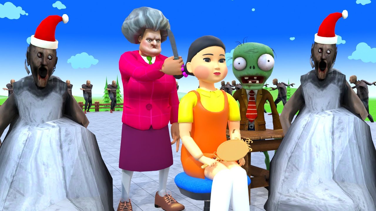 Granny Scary Teacher 3D vs Grandpa vs Love Story in Granny House   funny horror animation