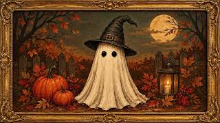 Halloween TV Art | Vintage Ghost & Pumpkin Painting | Transform Any TV Into Beautiful Wall Art