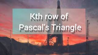 Kth Row of Pascal's Triangle Interviewbit in Tamil