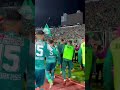 فرحة لاعبي الرجاء البيضاوي مع الكورفا سود مگانة Rca Curvasud Ultras 