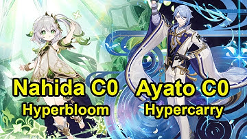 Nahida C0 Hyperbloom Double hydro & Ayato C0 Hypercarry spiral abyss floor 12 genshin Impact