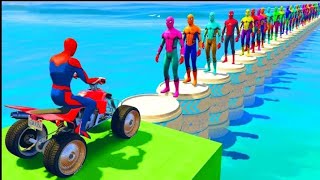 SPIDER -MAN CAR RACE CHALLENGE ON QUARD BIKE THRauafad, THRAX, NIGHTMARE, DEATHBIKE,