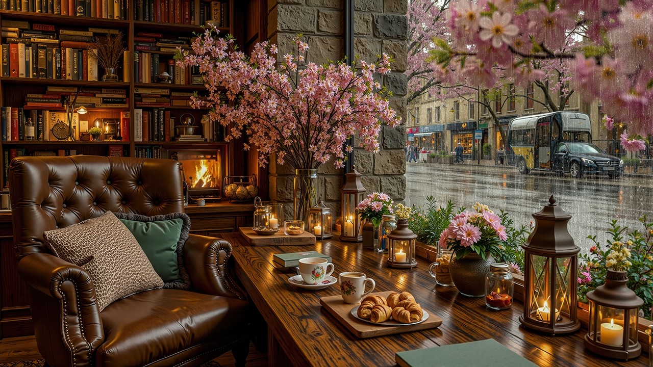 Warm Window Seat Jazz – Rainy Day Café Ambience & Smooth Jazz Instrumental for Study & Work
