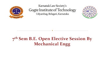 7th Sem B.E. Open Elective Session by Mechanical Engg