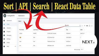 React Data Table with Pagination Search and Sorting in Hindi | Connect Data Table with API | Part 8