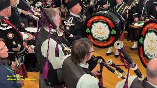 Rhode Island Professional Firefighters Pipes and Drums perform at Pawtucket's St. Patrick's parade