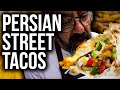 Persian Style Street Tacos (Joojeh Kabob, Chenjeh, Shirazi, Saffron Aioli)
