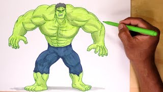 Cómo dibujar y pintar a Hulk de Avengers - How to draw Avengers Hulk