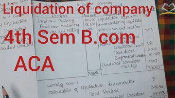 liquidation of company 4th sem BCOM Advance corporate Accounting